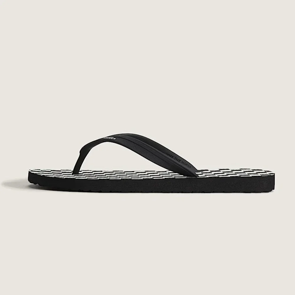 Vans Makena Checkerboard Black Marshmallow UltraCush Flip Flops Mens Size 11